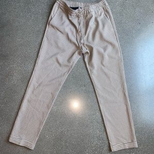 H&M Checkered Brown and Cream Casual Pants Size S